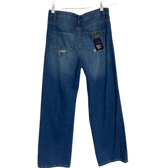 Indigo Rein Skater High Rise 9/28 flare leg distressed jeans NWT - Picture 4 of 5